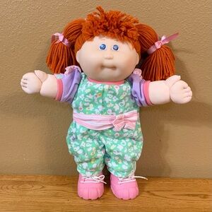 Vintage Cabbage Patch Kids Toddler Doll Red Hair VHTF Transitional Romper Outfit